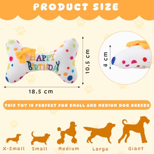 Hundespielzeug Geburtstag Hund, Dauerhaft Hunde Geburtstags Plüschtier, Dog Birthday Toys Weich und bequem, Hund Geburtstagstorte Spielzeug, Haustier Knorpelspielzeug Geburtstagsgeschenke für Hunde