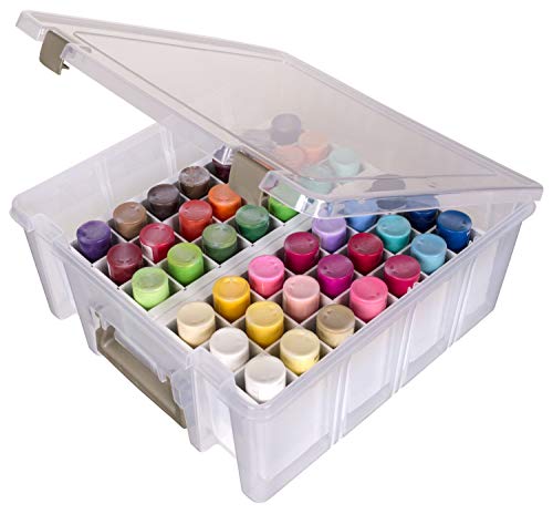 Image of ArtBin 6828AG Paint Storage Tray, Art & Craft Supply Storage, Super Satchel System Accessory, Wall Mountable 21 Compartment Paint Organizer, White | (Pack of 6)