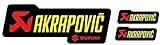  3 Aufkleber Akrapovic Suzuki Racing Beständig Al Wärme Gelb