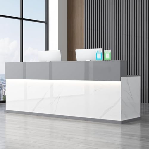 Scrivania da ufficio moderna con sportelli bloccabili, contatore per le aziende, tavolo registratore di cassa in piedi, design per il servizio clienti