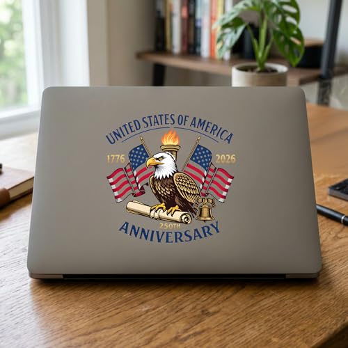 Image of 2-Piece God Bless America Patriotic Car Decal | Car window decal for cars and trucks; 1776-2026 commemorative design