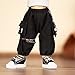 niannyyhouse Ob11 Short Vest Chain Cargo Pants 1/12 BJD Doll Dress Up (White+Black)