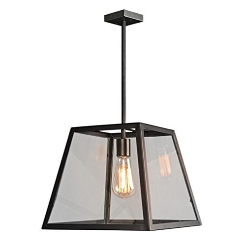 Lustre cage rétro pour bar et cuisine au style loft industriel en métal vieilli 16 cm