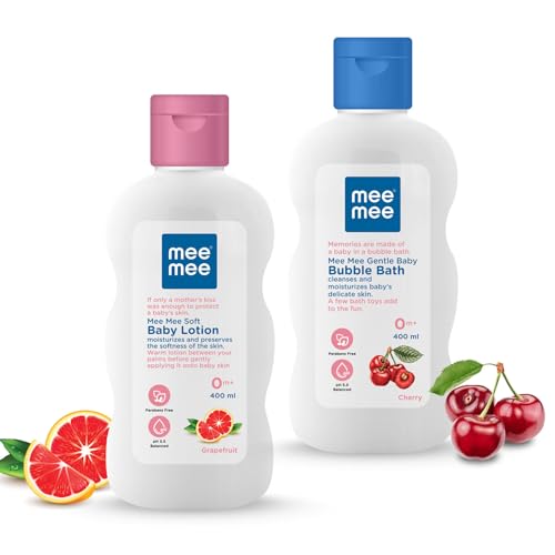 Image of Mee Mee Soft Baby Lotion and Gentle Baby Bubble Bath, 400ml
