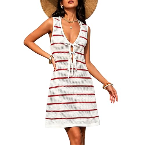 Robe de plage transparente en crochet fluide coupe ample pour vacances