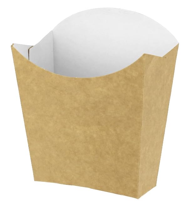 Monouso | 25 Cajas para Patatas Pequeña, 8,2x2,2x9cm, Biodegradables, Envases para Fritas, Resistente a Grasas, Take Away, Delivery