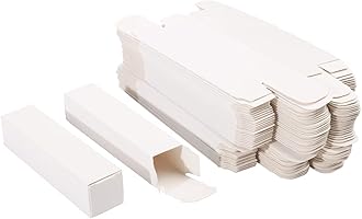 50 packs of 23x23x103mm paper lipstick box lipstick lip gloss tube box packaging cosmetic gift packaging (white)