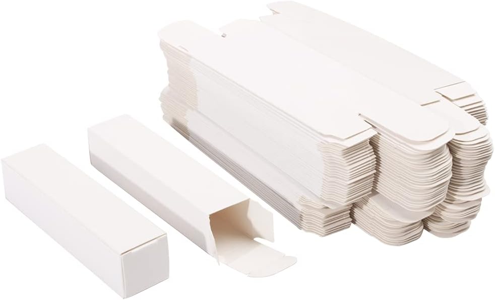 50 packs of 23x23x103mm paper lipstick box lipstick lip gloss tube box packaging cosmetic gift packaging (white)