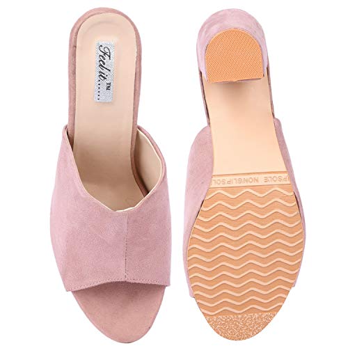 Image of Feel it Suede Block Heels for Women's & Girl's
