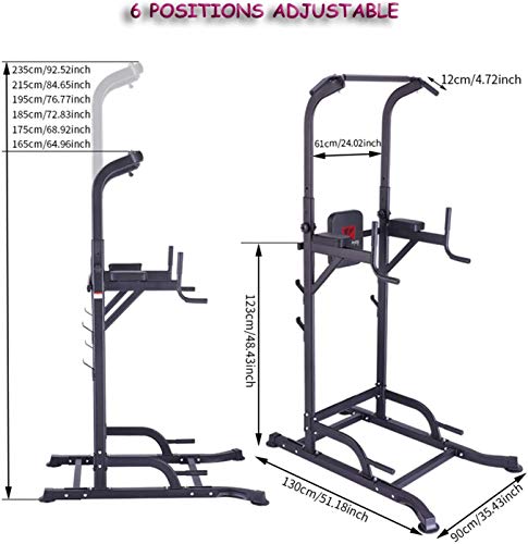 K KiNGKANG Power Tower Adjustable Height Multi-Function Home Strength Training Fitness Workout Station, T056