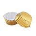 ULTNICE 100pcs Gold Foil Cupcake Liners Aluminum Thickened Baking Muffin Paper Cups Cases (Golden)