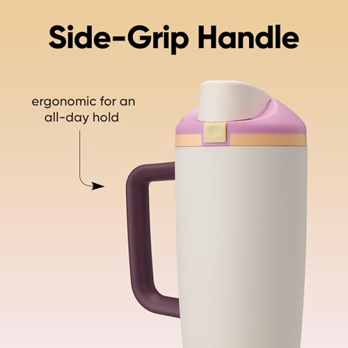 Image of Owala FreeSip Tumbler Insulated Stainless Steel Water Bottle with Built-in Straw and Side Handle, For Travel, Work, School, and Sports, 40oz, BPA Free, Leak Proof, Deaybreak