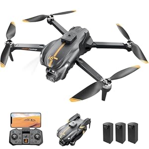Mingfuxin Drone Con Cámara Para Principiantes, 5G Wifi PV Drones Plegables Rc Quadcopter Con Evitación De Obstáculos, Motor Sin Escobillas, Encendido Y Apagado Con Una Tecla, Giros De 360°