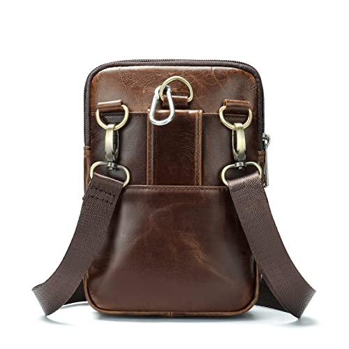 Cell Phone Shoulder Holster Leather Men, Sling Shoulder Messenger Bag Crossbody Waist Pack Belt Clip Chest Bag2