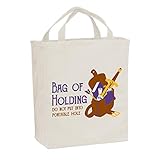bag of holding tabletop game rpg nerd geek chic canvas reusable grocery tote bag natural