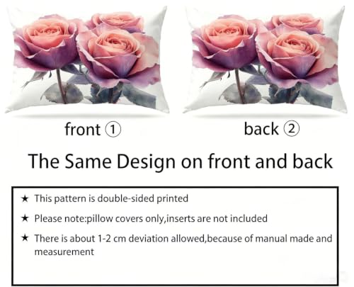 Housse coussin 40x60 cm lot de 2 violet imperméable en lin - 6