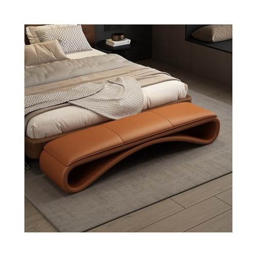 Comodino di lusso moderno arancione – Elegante design lungo per camera da letto divano sgabello elegante e semplice arredamento per camera da letto