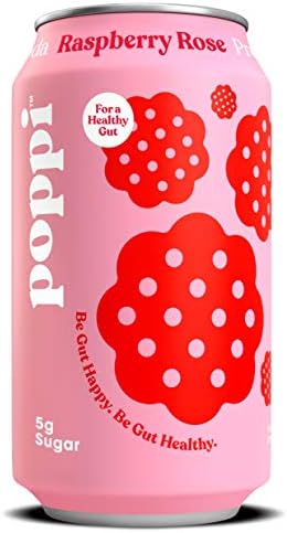 Poppi Raspberry Rose Prebiotic Soda, 12 Fl Oz