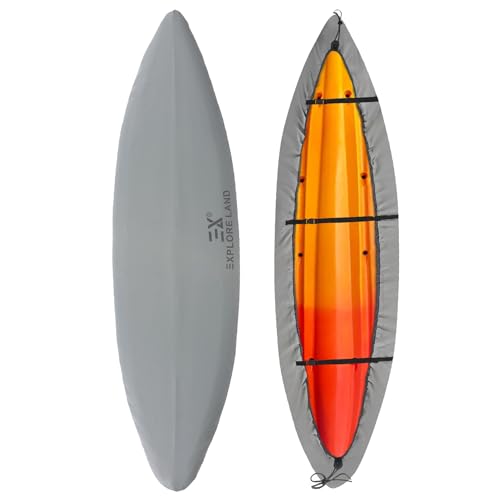 Explore Land Waterproof Kayak Cover - Fade Resistiant 600D Heavy Duty Canoe Dust Storage Cover...