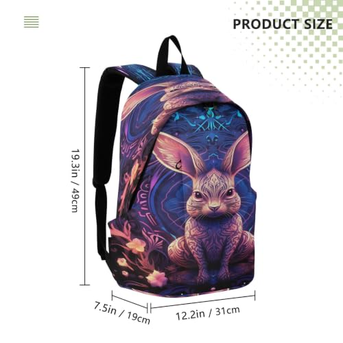 Cartable dos à sac bleu lapin abstrait pour ordinateur portable