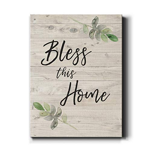 Renditions Gallery Bless this Home Wall Art, Premium Gallery Wrapped Canvas Decor, Ready to Hang, 20 in H x 16 in W, Made in America Print