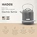 Haden Chelsea 1.7-Liter Stainless Steel Electric Kettle, Hot Water Kettle with 360-Degree Base and Auto Shutoff, Grey & Chrome