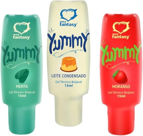 Óleo Corporal Gel de Massagem Beijável Hot Ice Yummy - Menta, Morango e Leite Condensado + Maxx Baba