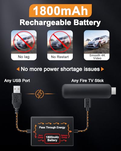 Adaptador USB 5V 2.1A para Fire Stick con alimentación estable sin enchufe 3