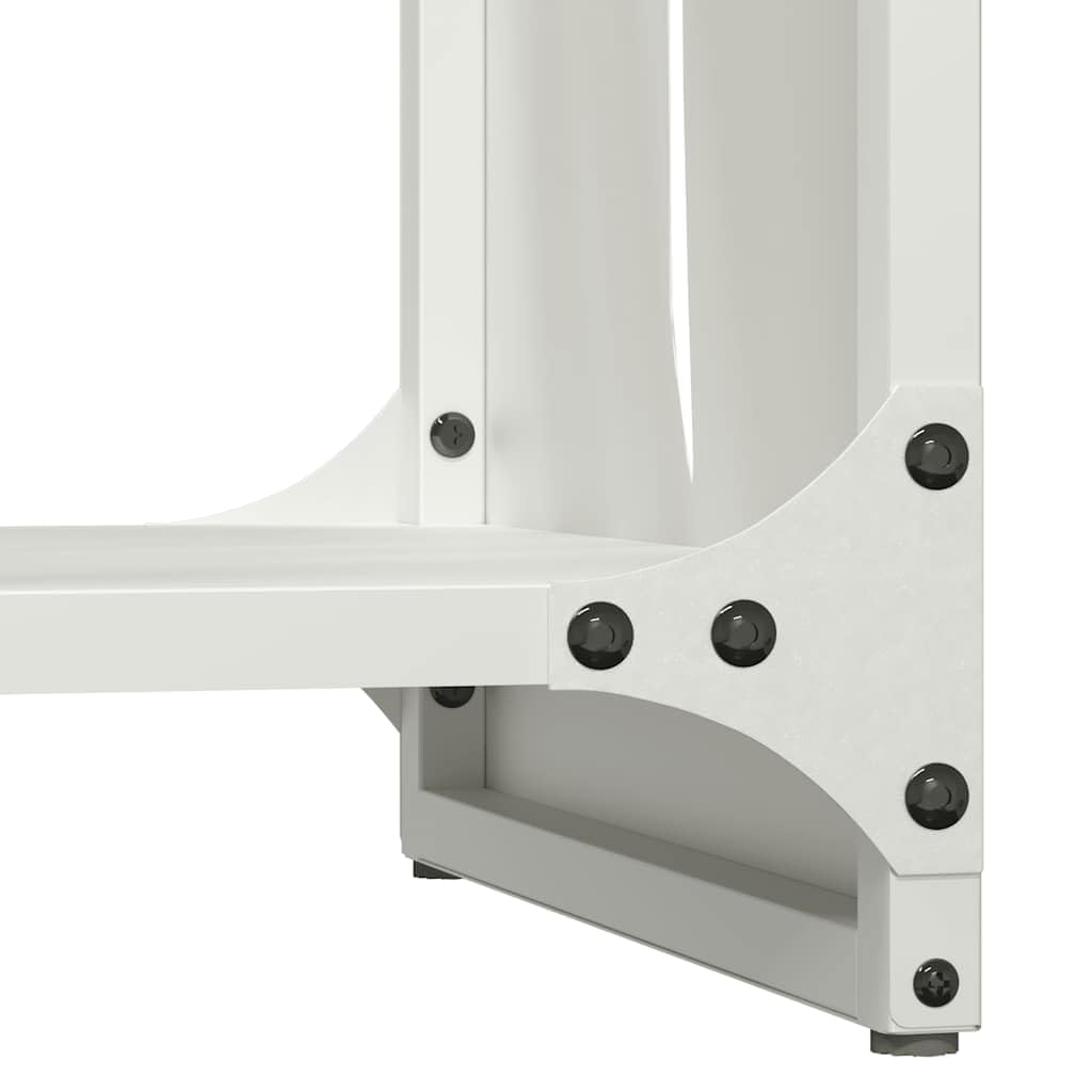 Gecheer Rastrelliera per Legna da Ardere Bianca 40x30x80 cm,Portalegna,Porta Legna,Legnaia da Esterno,Scaffale Portalegna,Scaffale per Legna da ardere,Portalegna da Interno,P864220