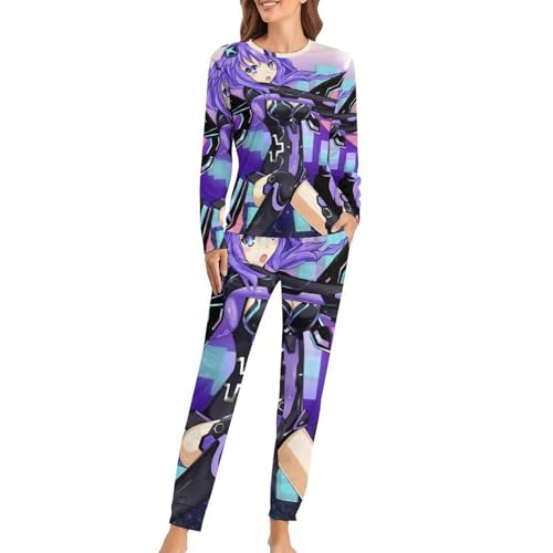 Ensemble de pyjama mauve femme haut de gamme en maille douce t-shirt et pantalon