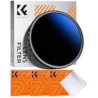 K&F CONCEPT 55mm ND Filter Variabler Graufilter ND2-ND400 (1-9 Blendenstufen) mit DREI Reinigungstücher für Landschaftsfotografie（Nano-Klear Serie）