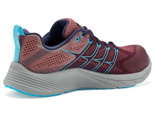 Image of Merrell Moab Flight CF /Aragon, Women's, Red /Gray, Comp Toe, EH, Slip Resistant, Low Athletic, Work Shoe (6.0 M)