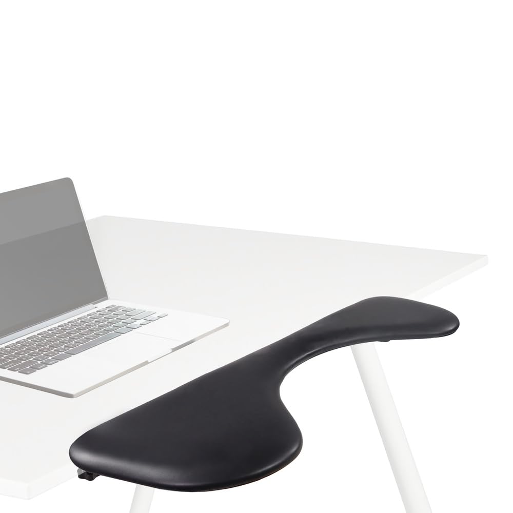 hjh OFFICE Schreibtisch Armauflage Schreibtischaufsatz RELEX RT2 Leder Unterarmstütze ergonomisch, Armlehnenstütze für Büro-Tisch, Zubehör Schwarz