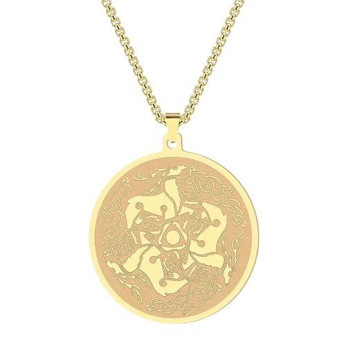 Amulette cerf gothique en acier inoxydable durable pour femme
