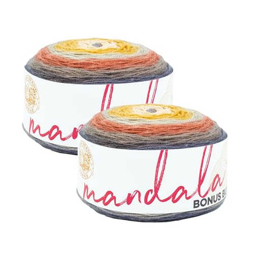 Image of Lion Brand Yarn Mandala Bonus Bundle Multicolor Yarn for Knitting, Crocheting, and Crafting, 2 Cakes, Centaur