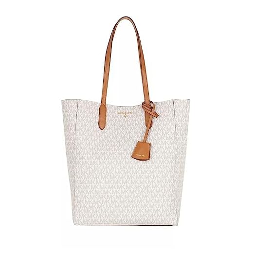 Michael Kors LG NS Shopper Tote, Bolso de Mano para Mujer, Vanille/Eichel