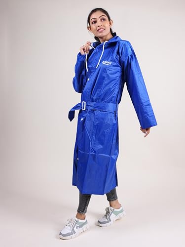 Image of Rupa Rainsuit Women Waterproof PVC Raincoat with Hood & Carry Bag | Lightweight Rainwear for Women with Front Zip | Solid Color | Standard Length | Pack of 1