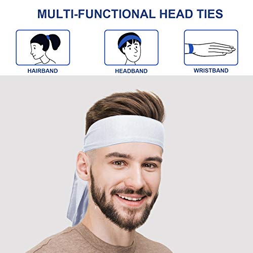 image for Chalier Fashion 3 Pack Head Tie Headbands for Men Tennis Karate & Ninj