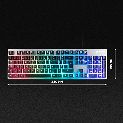 Unykach Teclado Gaming Nova K244 (EN PORTUGUÉS) con 105 Teclas QWERTY, Cable USB, Retroiluminación LED RGB Efecto Arco Iris, Ergonómico - imagen 2