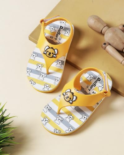 Image of Duosoft Kids Flip Flop Sandals with Bear Motif, Slippers for Baby Girl and Baby Boy, Indoor and Outdoor Slipper for Kids with Strap (K-401)