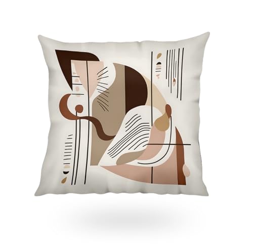 Image of SCPmarts Abstract Printed Cushion Cover Home Decorative Pillow for Sofa Soft Solid Square Throw Pillow Cushion Covers Satin Cushion Covers Set of 5 Size 16 x 16 Inch (C1)