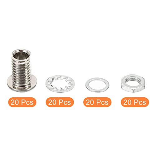 PATIKIL M8x12mm Round Head Hollow Screw Bolts, 4 in 1 / 80Pieces Through Hole Bolt Chandelier Fasteners with Hex Nut and Gasket - Image 3