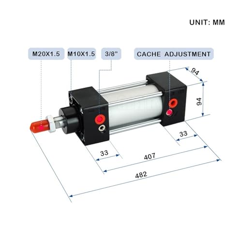 Cylindre pneumatique SC80X300 double effet contre les pannes d'arbre piston