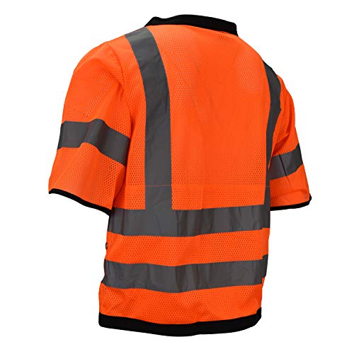 Image of Radians SV59-3ZOD-4X Class 3 Heavy Duty Surveyor Saftey Vest, Orange Mesh Solid, 4 Extra large