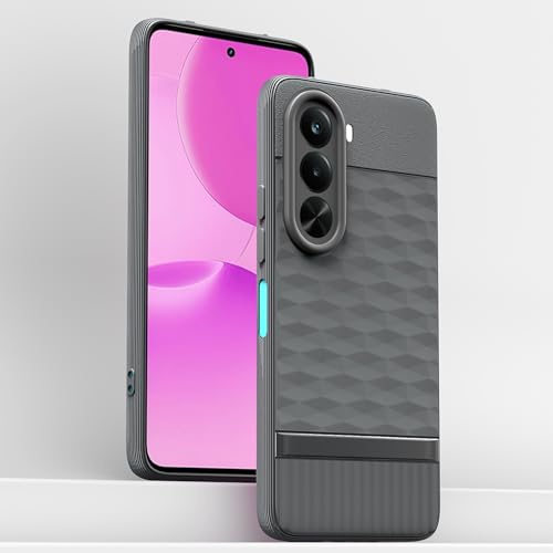 Image of Pikkme Back Cover for Realme P4x 5G Camera Protection 3D Hexa Cube Design Silicone Protective Bumper Case (Grey)