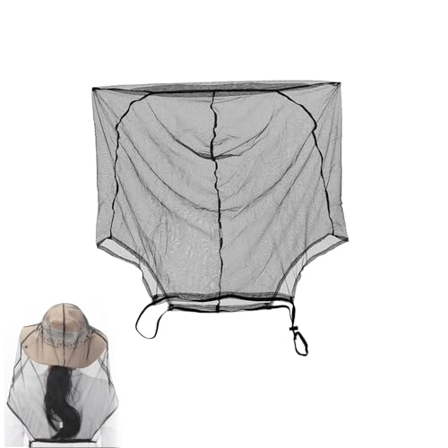 Red protectora para cabeza con correas al pecho, malla ultra grande para cubrir cara sobre sombreros, protector contra insectos para jardinería, senderismo, pesca y camping miniatura 1