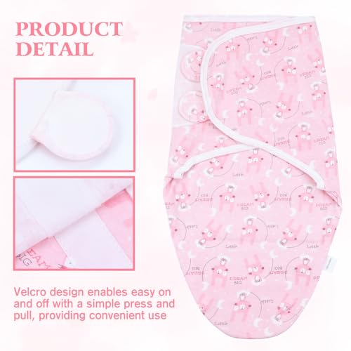 Image of Cinaci 2 Pieces Adjustable Soft Cotton Baby Swaddle Sleep Sacks Hats Newborn Nursery Caps Beanies Bonnets Swaddle Blanket Wraps for Baby Girls Boys Infants Newborns (2PCS S3)