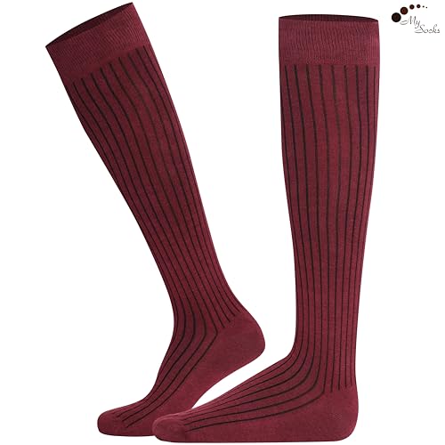 Image of Mysocks Knee High Socks for Women Men Combed Cotton Seamless Toe Tall Long High Socks