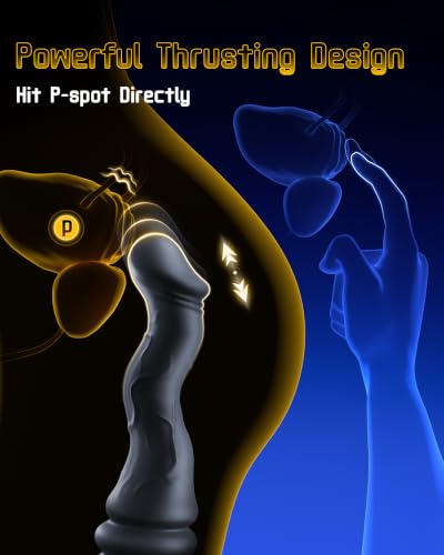 Image of Beisar 3 in 1 Prostate Massager Anal Dildo - Powered Vibrating Butt Plug Male Sex Toys for Men Vibrator with 9 Wave Wriggling Thrusting Modes, Anal Dildo Plug Adult G, P-Spot Vibrator Remote Control