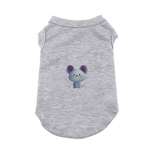 ZSDGBZ グレー 犬服 ペット服 Tシャツ タンクトップ ドッグウェア 春夏用 可愛い 犬用コスチューム ペットウェア 犬の服 柔らかい 綿製 袖なし 通気性 スポーツ服 犬猫洋服 小型 L 中型犬服 猫服